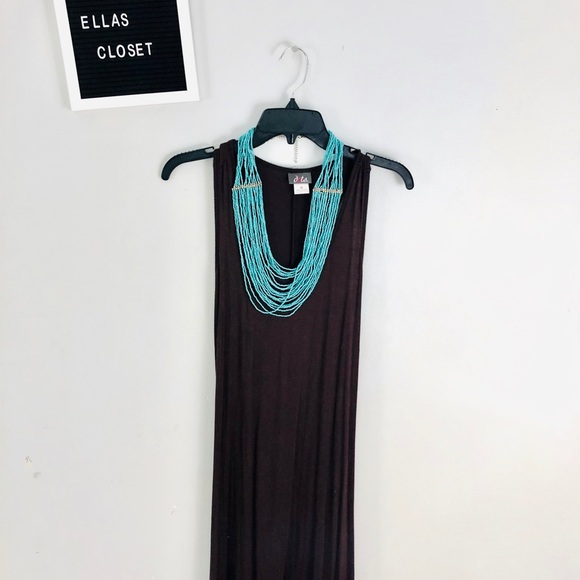 Dots Brown Maxi Dress - Picture 1 of 1